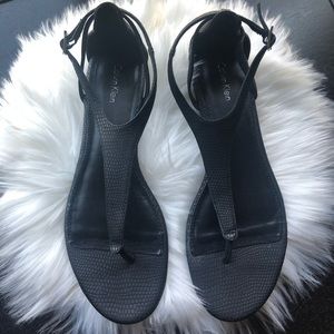 Calvin Klein Black Strapped Sandals